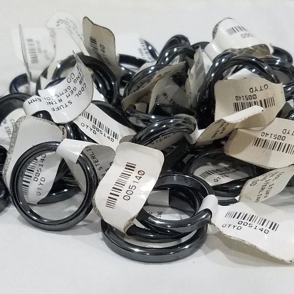 100 RINGS resale bundle mixed stone glass hematite NEW - Picture 4 of 13